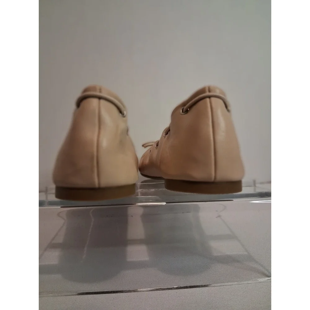 Dream Pairs Women's Beige Ballet Flats Square Toe Bow Slip On Shoes Size 9